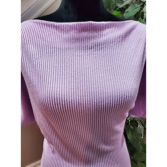 Fashion Nova Women's Purple Polyester Boat Neck Short Sleeve Knee Length Dress M - Picture 2 of 12